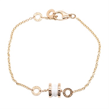 BVLGARI B-zero1 Ceramic Bracelet 18KPG Pink Rose Gold White Used unisex