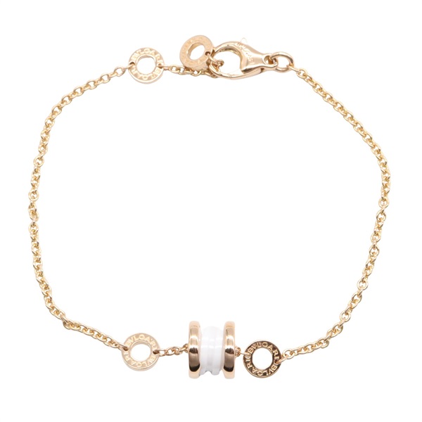 BVLGARI B-zero1 Ceramic Bracelet 18KPG Pink Rose Gold White Used unisex