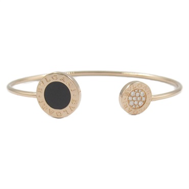 BVLGARI BVLGARI BVLGARI Onyx Diamond Bangle 18KPG Pink Rose Gold Used Women