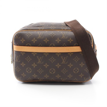 LOUIS VUITTON Reporter PM Shoulder crossbody Bag M45254 Monogram leather Brown