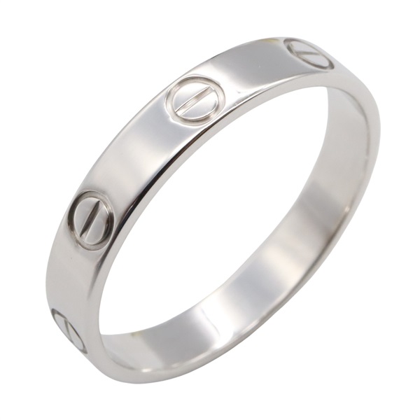 CARTIER Mini Love Ring 18KWG White Gold Used  unisex US size 8 #57