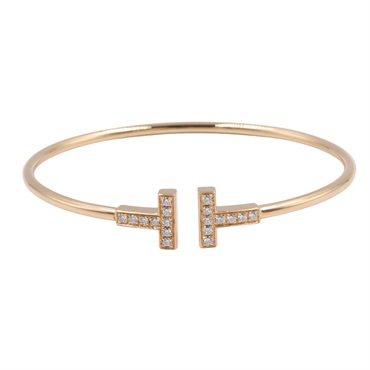 TIFFANY＆CO T-wire diamond bangle 18KPG Pink Rose Gold Used women