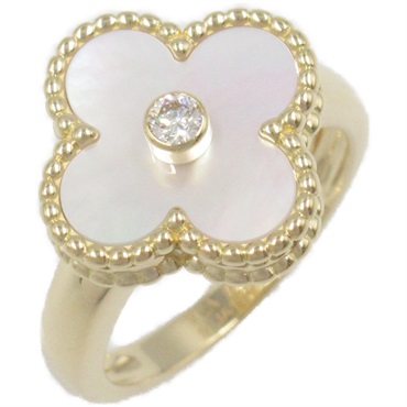 Van Cleef & Arpels Vintage Alhambra Ring 18KYG Gold Mother of pearl US size 5.5