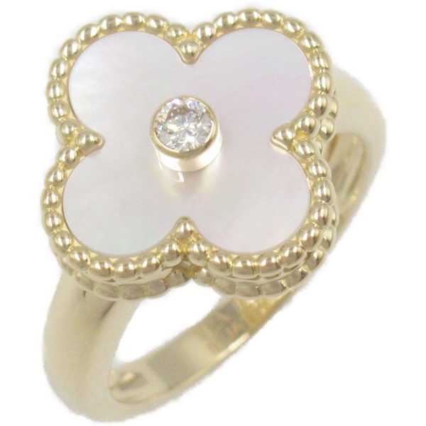Van Cleef & Arpels Vintage Alhambra Ring 18KYG Gold Mother of pearl US size 5.5