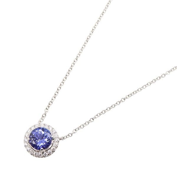 TIFFANY＆CO Soleste Tanzanite Diamond Necklace Pt950 Platinum Blue Used women