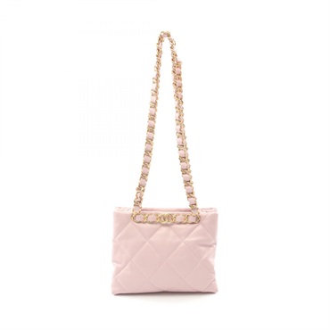 CHANEL Matelasse Small Shopping Tote chain shoulder Bag AS3502 Lambskin Pink GHW