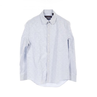 LOUIS VUITTON Monogram Flower Long sleeve shirt HIS41W cotton Blue Used mens XS