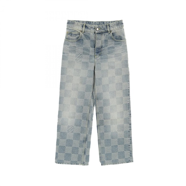 LOUIS VUITTON Damier denim skate pants HRD48W cotton Blue Used mens size 28