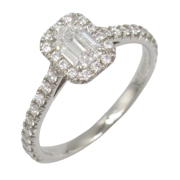 TIFFANY＆CO Soleste emerald cut diamond Ring Pt950 Used women US size 3.75