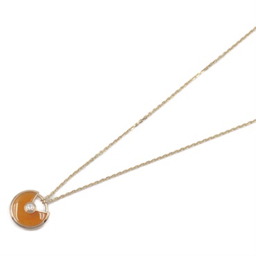CARTIER Amulet de Cartier Necklace Carnelian 18KPG Pink Rose Gold Used women