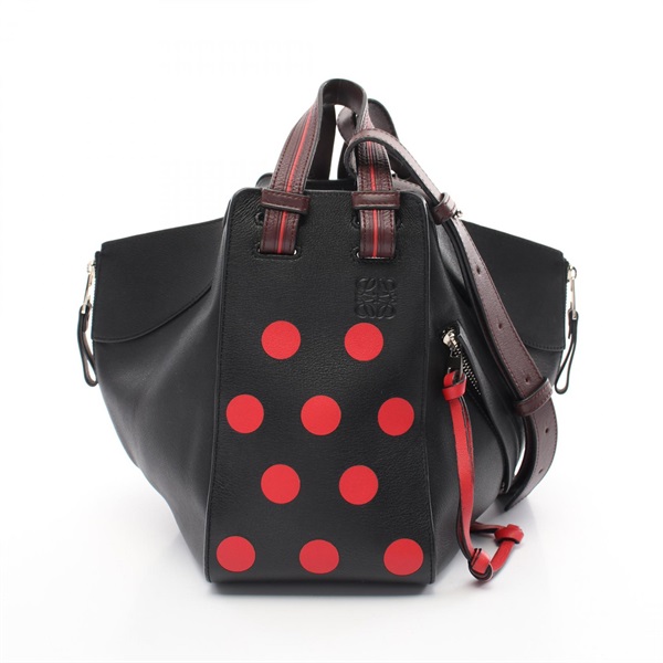 LOEWE HAMMOCK SMALL 2way shoulder Handbag 387.30.S35 leather Black Red Used