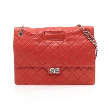 CHANEL 2.55 Matelasse Chain Shoulder Bag A66739 Lamb leather Red Used Women SHW