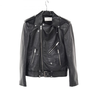 CELINE Classic Biker Jacket 2E158599E leather Black Used mens #50