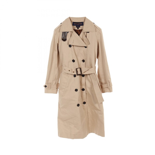 LOUIS VUITTON Trench coat FI0X24TIX cotton Beige Brown Used Women size 32