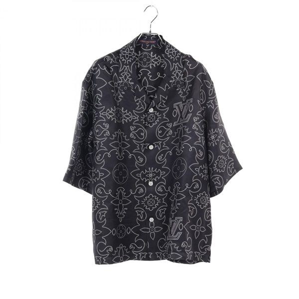 LOUIS VUITTON Short sleeve shirt RM242M MRR HRS99W silk Black Used mens 4L