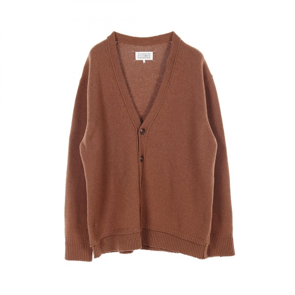 Maison Margiela 14 Elbow patch cardigan knitwear M size wool Brown Used mens