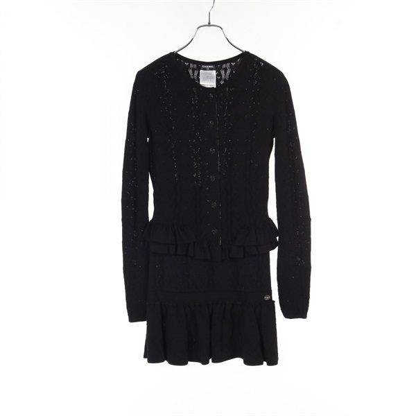 CHANEL Tops and skirts set P32710/P32751 Rayon Black Used Women size 38
