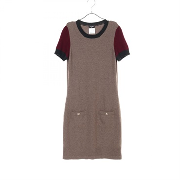 CHANEL COCO Mark turn lock Dress P42136K03185 cashmere Brown Used Women #34