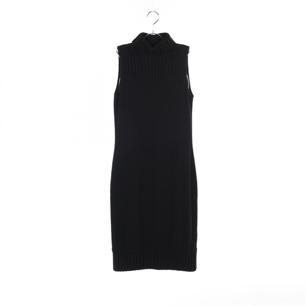 CHANEL Sleeveless Dress P24169V01672 cashmere Black Used Women size 38
