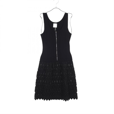 CHANEL Sleeveless Dress P29673K00236 Rayon Black Used Women size 36