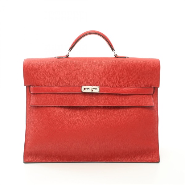HERMES Kelly Depeche 38 Briefcase P busienss bag Togo leather Rouge casaque SHW