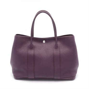 HERMES Garden party PM Tote Bag P Negonda leather Purple Cassis Used SHW