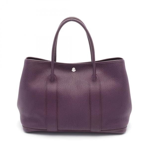 HERMES Garden party PM Tote Bag P Negonda leather Purple Cassis Used SHW