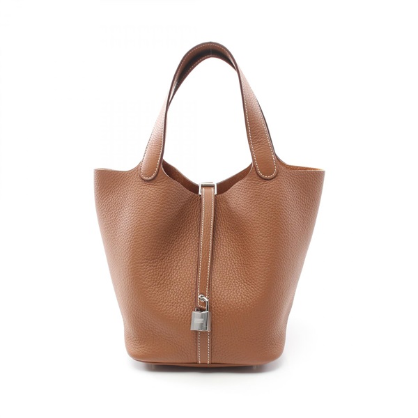HERMES Picotin Lock MM Hand tote bag W 060991CK Taurillon Clemence Gold SHW