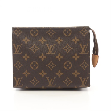 LOUIS VUITTON Poche Toilette 19 Pouch M47544 Monogram canvas Brown Used