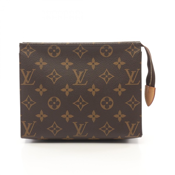LOUIS VUITTON Poche Toilette 19 Pouch M47544 Monogram canvas Brown Used