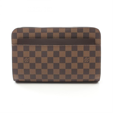 LOUIS VUITTON Saint Louis business clutch bag N51993 Damier canvas leather Ebene