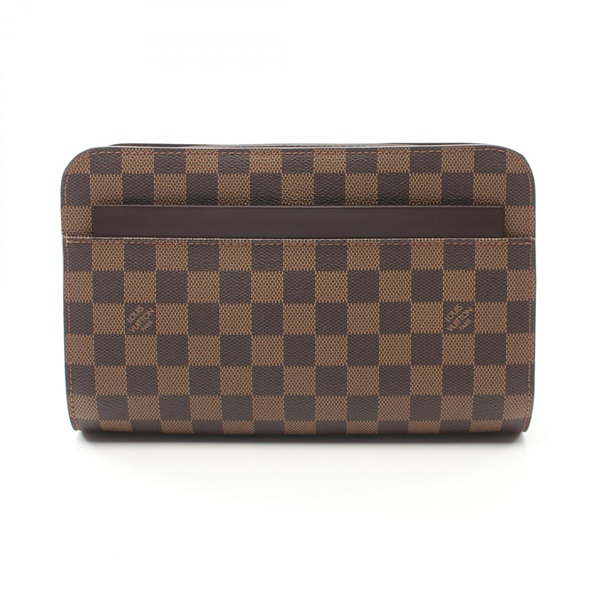 LOUIS VUITTON Saint Louis business clutch bag N51993 Damier canvas leather Ebene