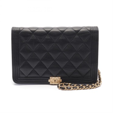 CHANEL Boy Chanel Matelasse chain Shoulder Bag AP1117 leather Black Used GHW