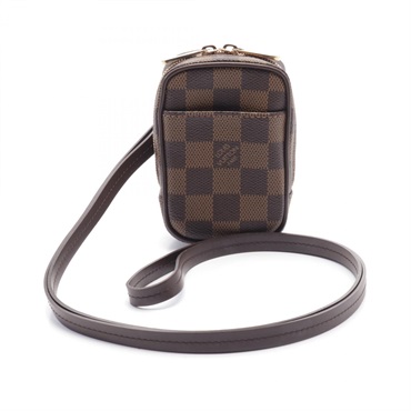 LOUIS VUITTON Etui Okapi PM Pouch shoulder bag N61738 Damier leather Ebene Used