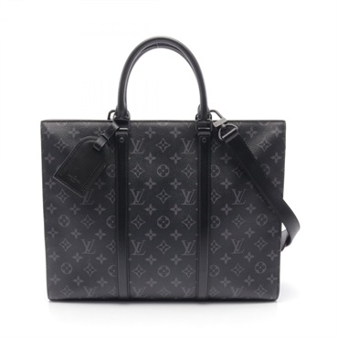 LOUIS VUITTON Sac Plat Horizontal 2way Business bag M45265 Monogram Black used