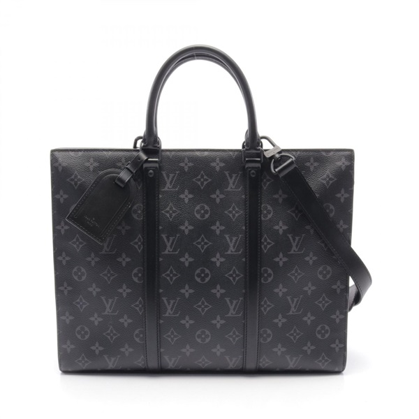 LOUIS VUITTON Sac Plat Horizontal 2way Business bag M45265 Monogram Black used