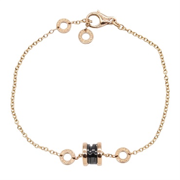 BVLGARI B-zero1 Ceramic Bracelet 358378 18KPG Pink Rose Gold Black Used unisex