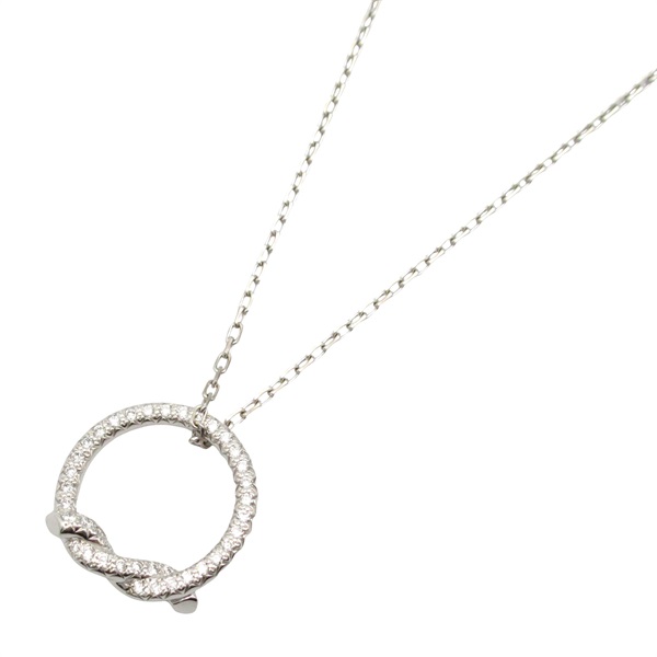 CARTIER Entrelaces Diamond Necklace Pendant 18KWG White Gold Used women