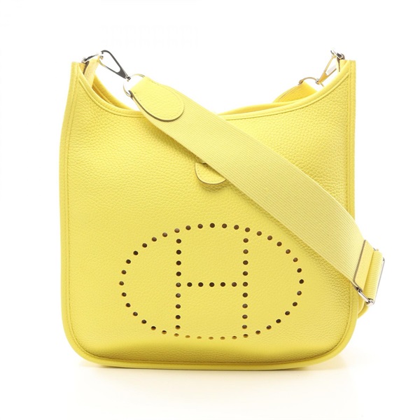 HERMES Evelyne 3 Troyes PM Shoulder Bag Clemence leather Lime Used Women Z SHW