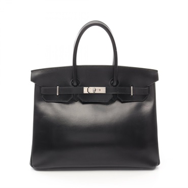 HERMES Birkin 35 Handbag 022782CB Tadelakt leather Black Used Women C SHW