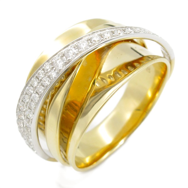 JEWELRY Diamond Ring 18KYG Yellow Gold Used women US size 7.75