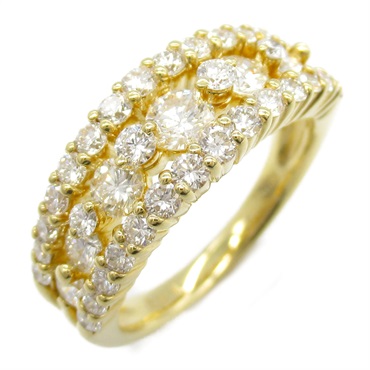 JEWELRY Diamond Ring 18KYG Yellow Gold Used women US size 6.25