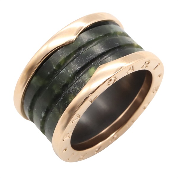 BVLGARI B-zero1 Bowenite Ring 4 Bands 18KPG Pink Rose Gold Used US size 7 #55