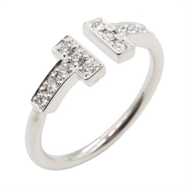 TIFFANY＆CO T-wire Diamond Ring 18KWG White Gold Used Women US size 3.75