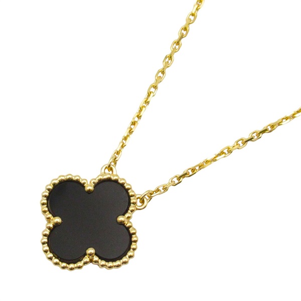 Van Cleef & Arpels Vintage Alhambra Necklace Onyx 18KYG Yellow Gold Black Used