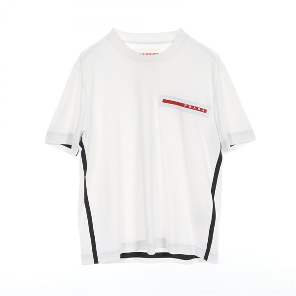 PRADA SPORT LINEA ROSSA Pique T-shirt #XXXL SJN292 polyester White Used mens