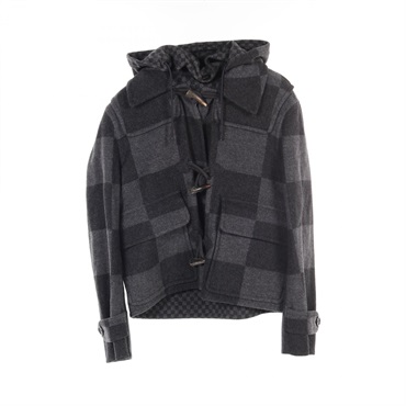 LOUIS VUITTON × NIGO Giant Damier Duffel coat RM202M XEP wool Gray Used mens #46