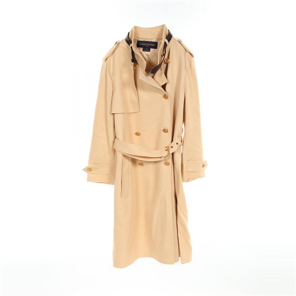 LOUIS VUITTON Belt LV Button Trench coat RW231W US8 wool Viscose Beige Used 38