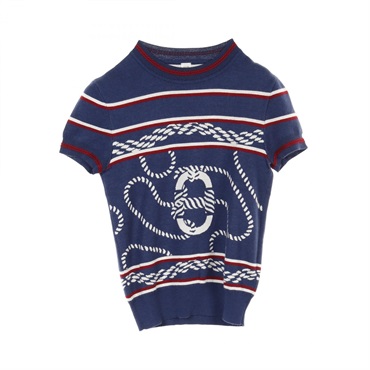 HERMES Canoe Chaine d'Ancre knitwear sweater 3E2615D4 silk cashmere navy