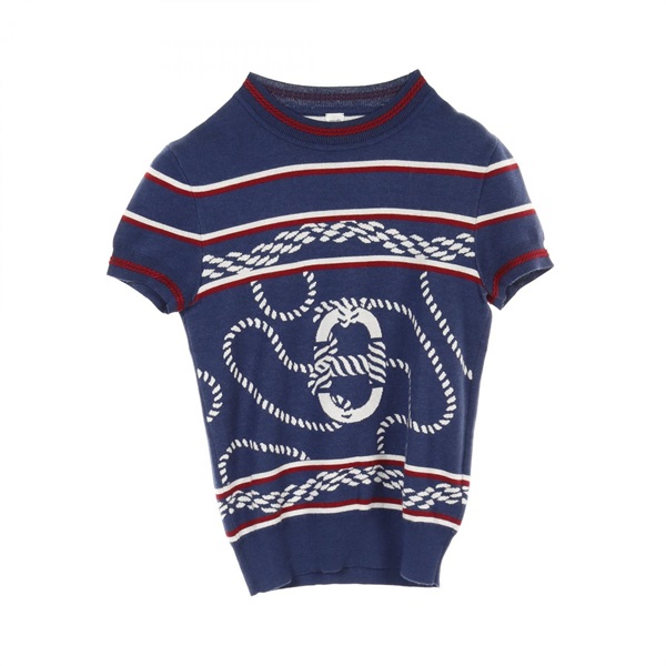 HERMES Canoe Chaine d'Ancre knitwear sweater 3E2615D4 silk cashmere navy